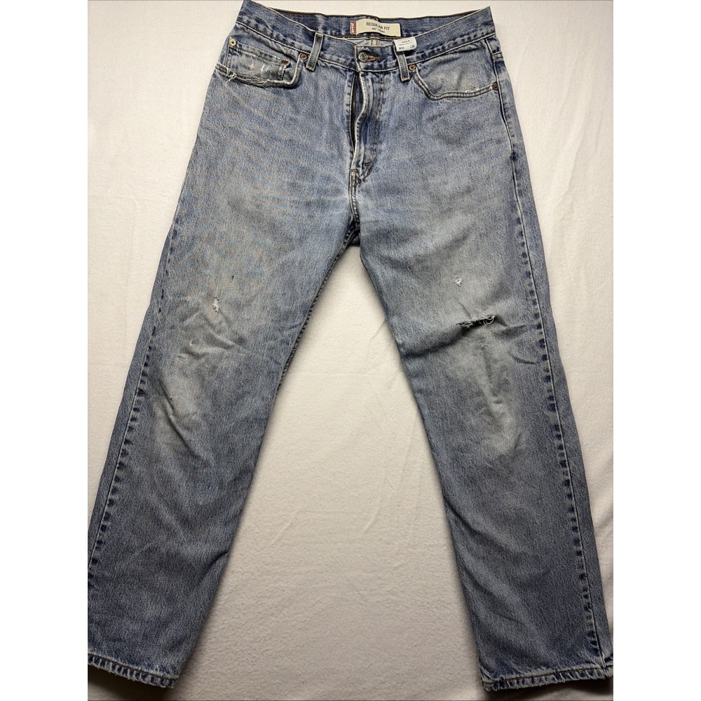 VTG Levi's 505 Straight Fit Jeans Mens Grunge‎ Distressed Denim Y2K USA